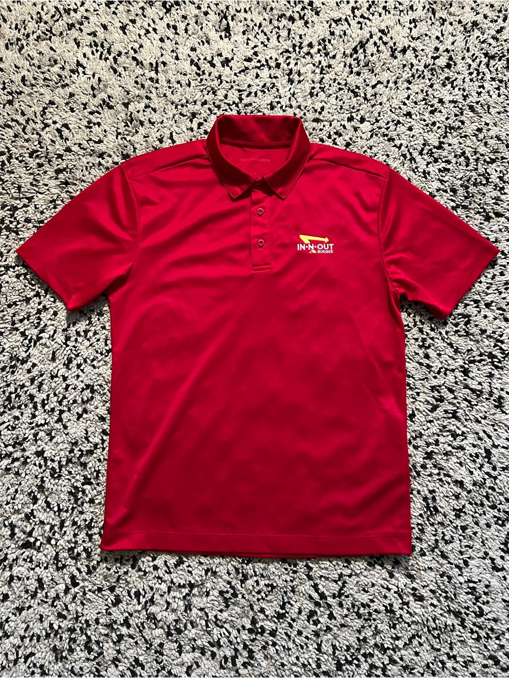 IN-N-OUT Red Polo Shirt Embroidered Logo Employee Port Authority Men’s Small